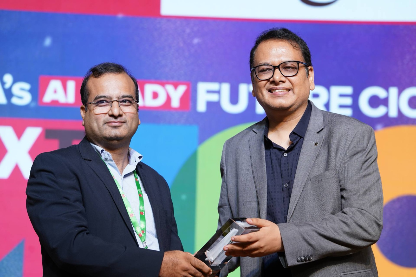 Sandeep Jain receiving the Next100 Future CIO of India 2026 award on stage