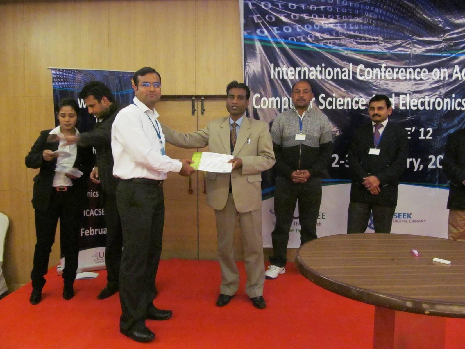 Sandeep Jain at ICACSE 2012 conference