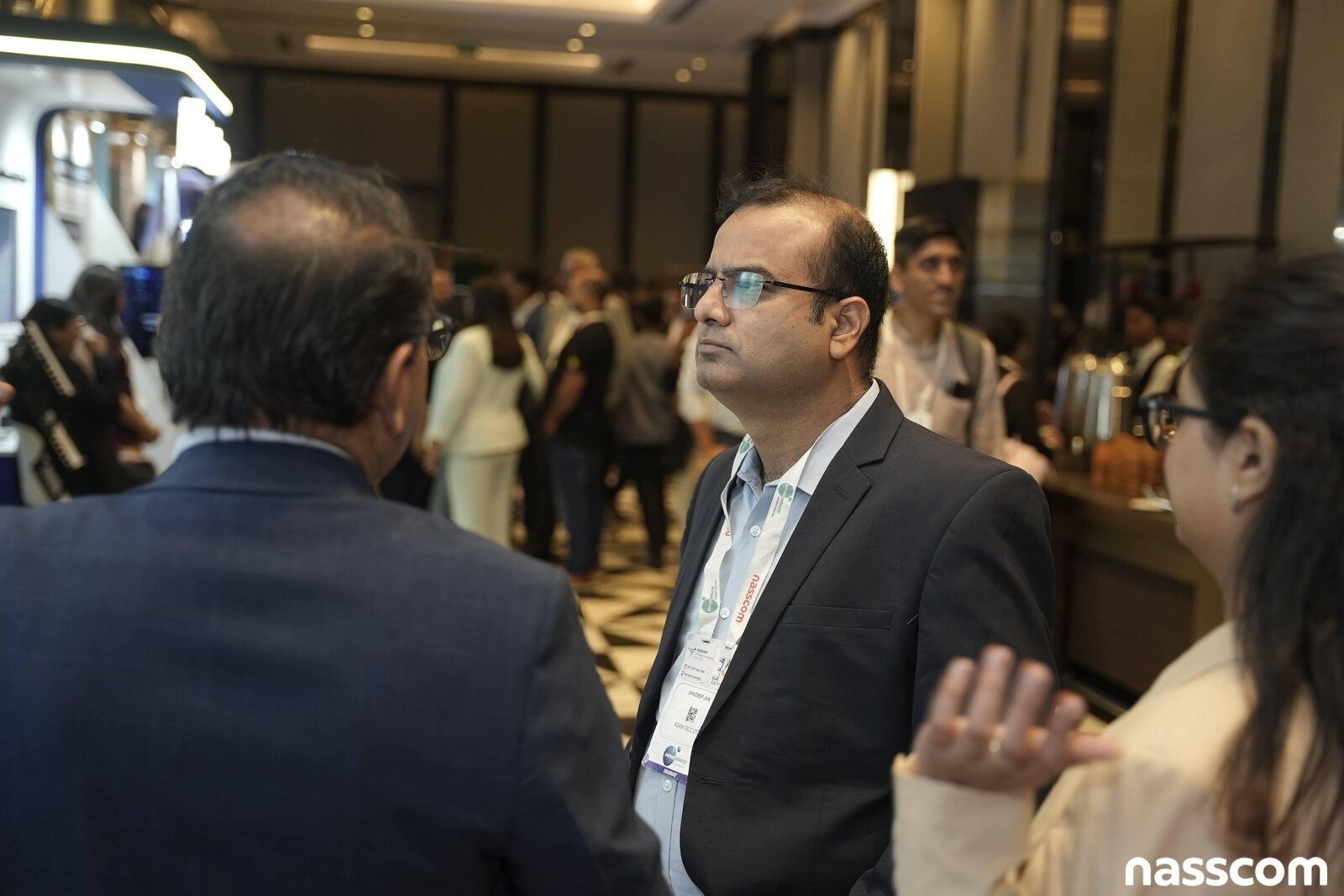 Sandeep Jain networking at a NASSCOM event